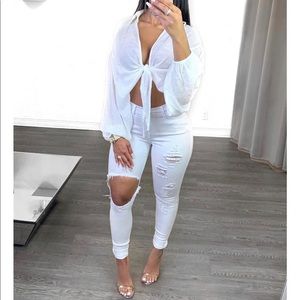 Vibrant highwaisted jeans